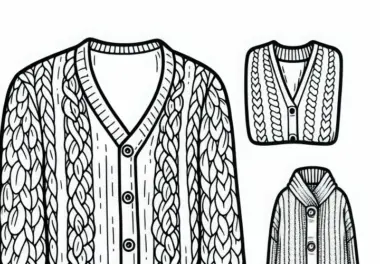 Kostenloses Ausmalbild von einem Cardigan zur Kleidung