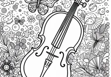 Cello Ausmalbild Streichinstrument Kostenlos Herunterladen
