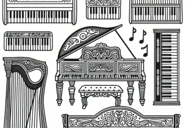 Cembalo Malvorlage: Tasteninstrument Gratis