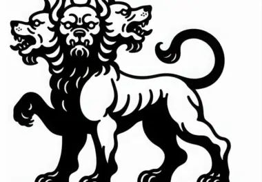 Cerberus – Der Höllenhund mit drei Köpfen Malvorlage Kostenlos