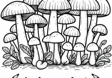 Champignon Ausmalbild Agaricus Bisporus – Kostenloses Pilzbild zum Download
