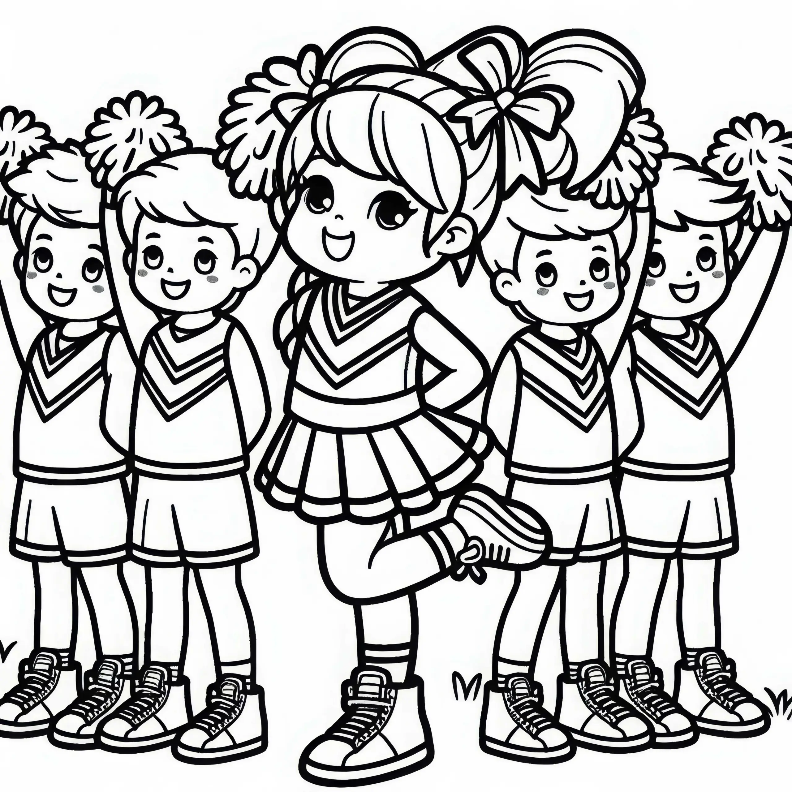 Cheerleading Ausmalbild kostenlos zum Download