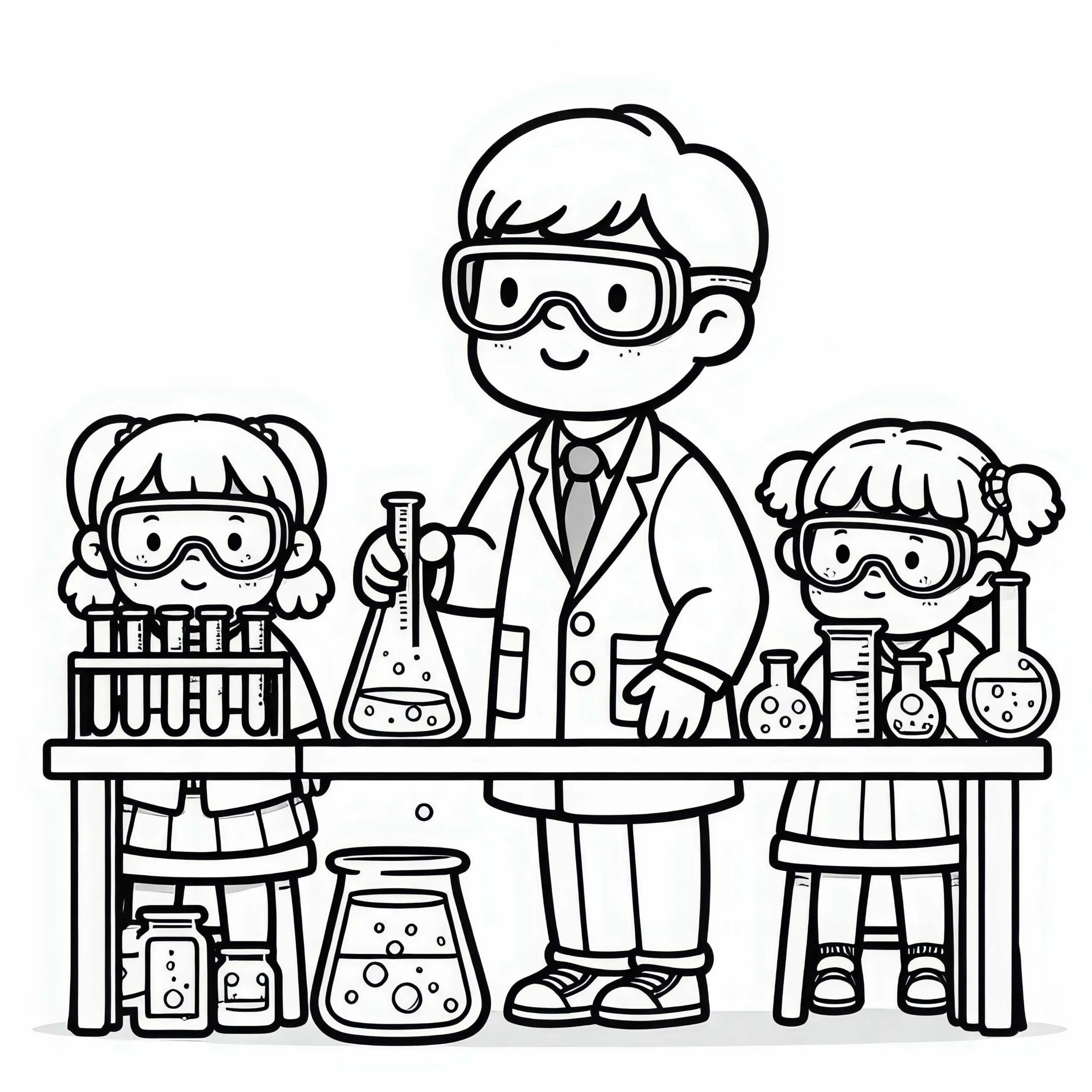 Chemiker Malvorlage Gratis – Kostenloses Ausmalbild für Kreative