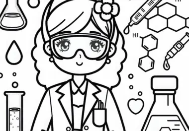 Chemikerin Ausmalbild Gratis