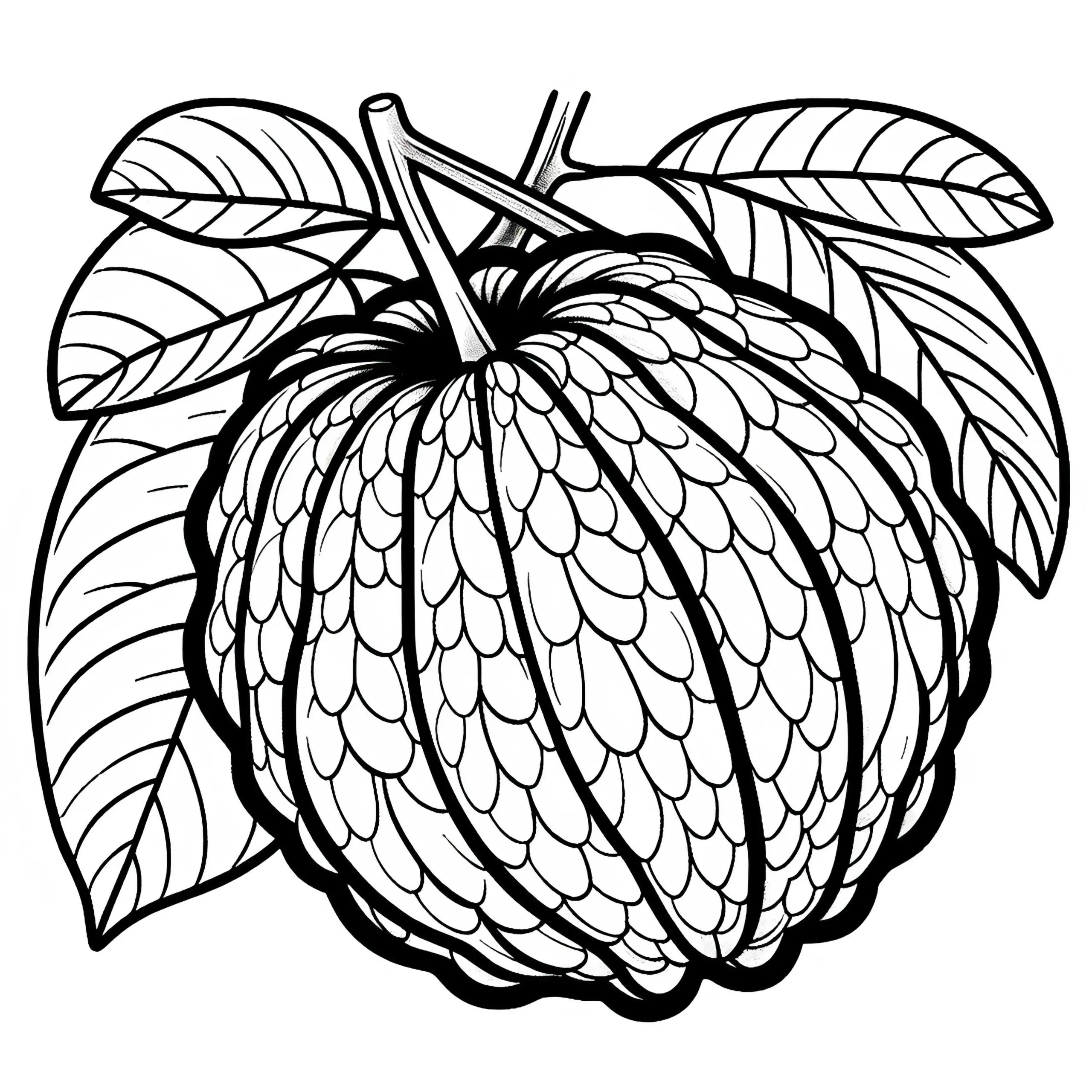 Cherimoya Malvorlage Kostenlos zum Download (Ausmalbild)