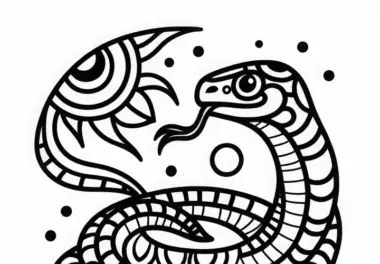 Chicchan Schlange Malvorlage Sternzeichen Maya Gratis