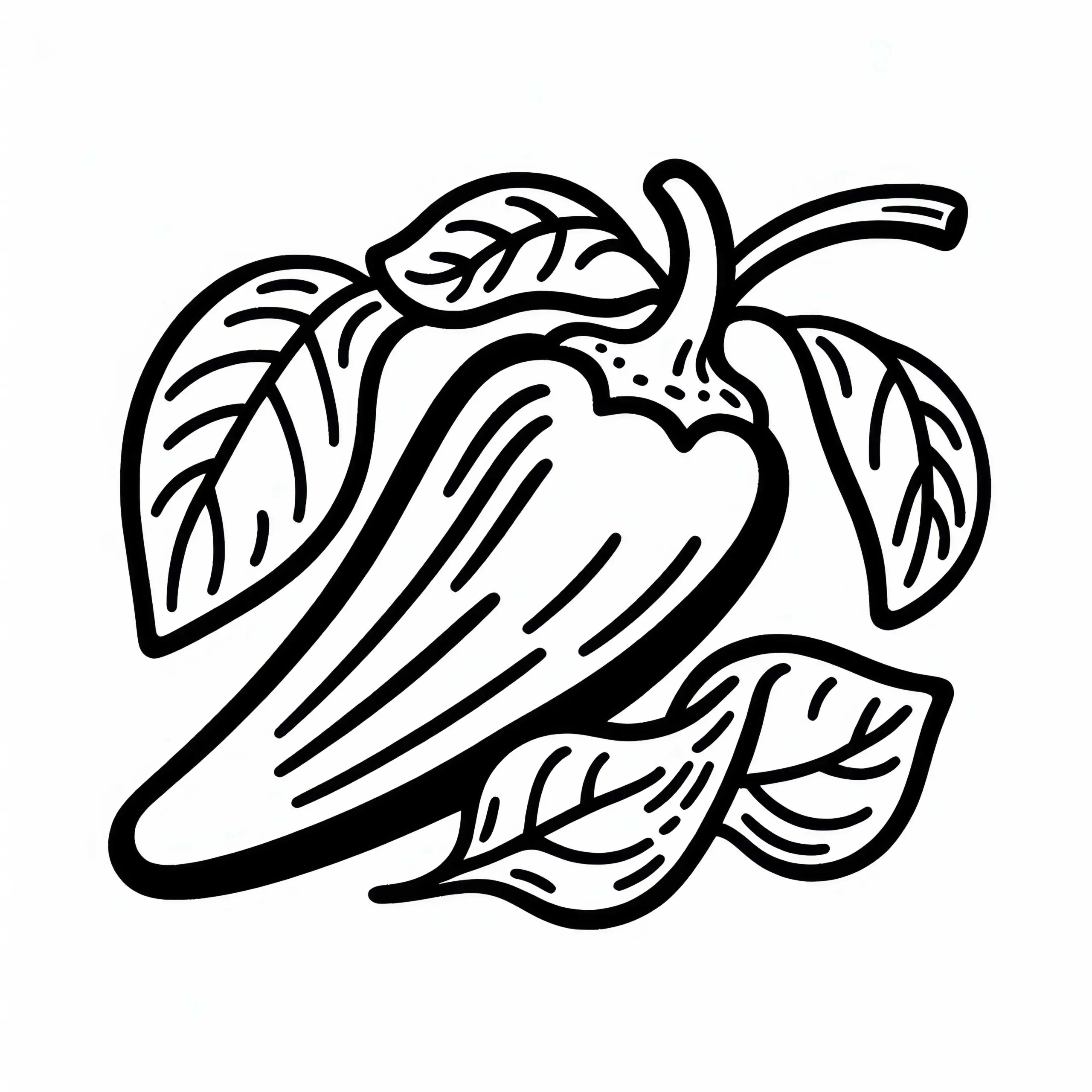 Chili, Grün, Rot – Ausmalbild Gratis