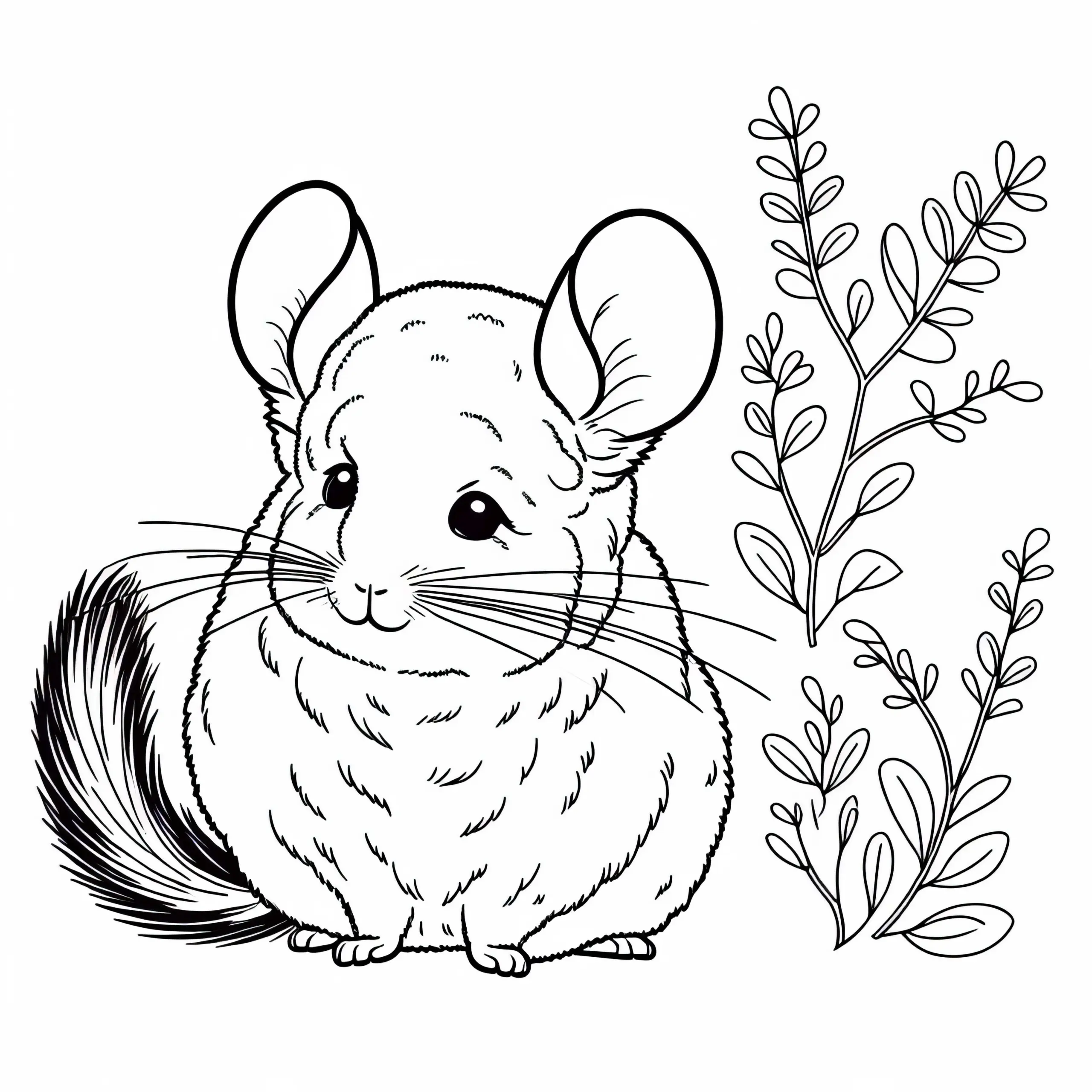 Chinchilla Malvorlage gratis herunterladen (Ausmalbild)
