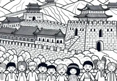 Asien: Ausmalbilder mit beliebten Motiven