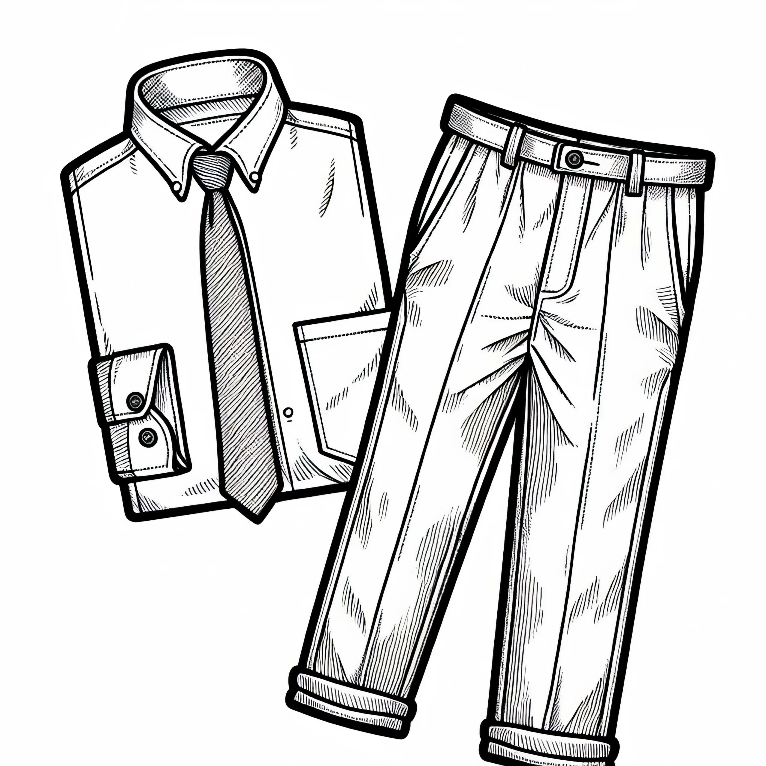 Chinohose Ausmalbild – Kleidung Kostenlos