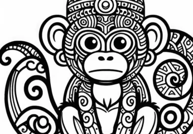 Chuen Affe Ausmalbild Sternzeichen Maya Gratis