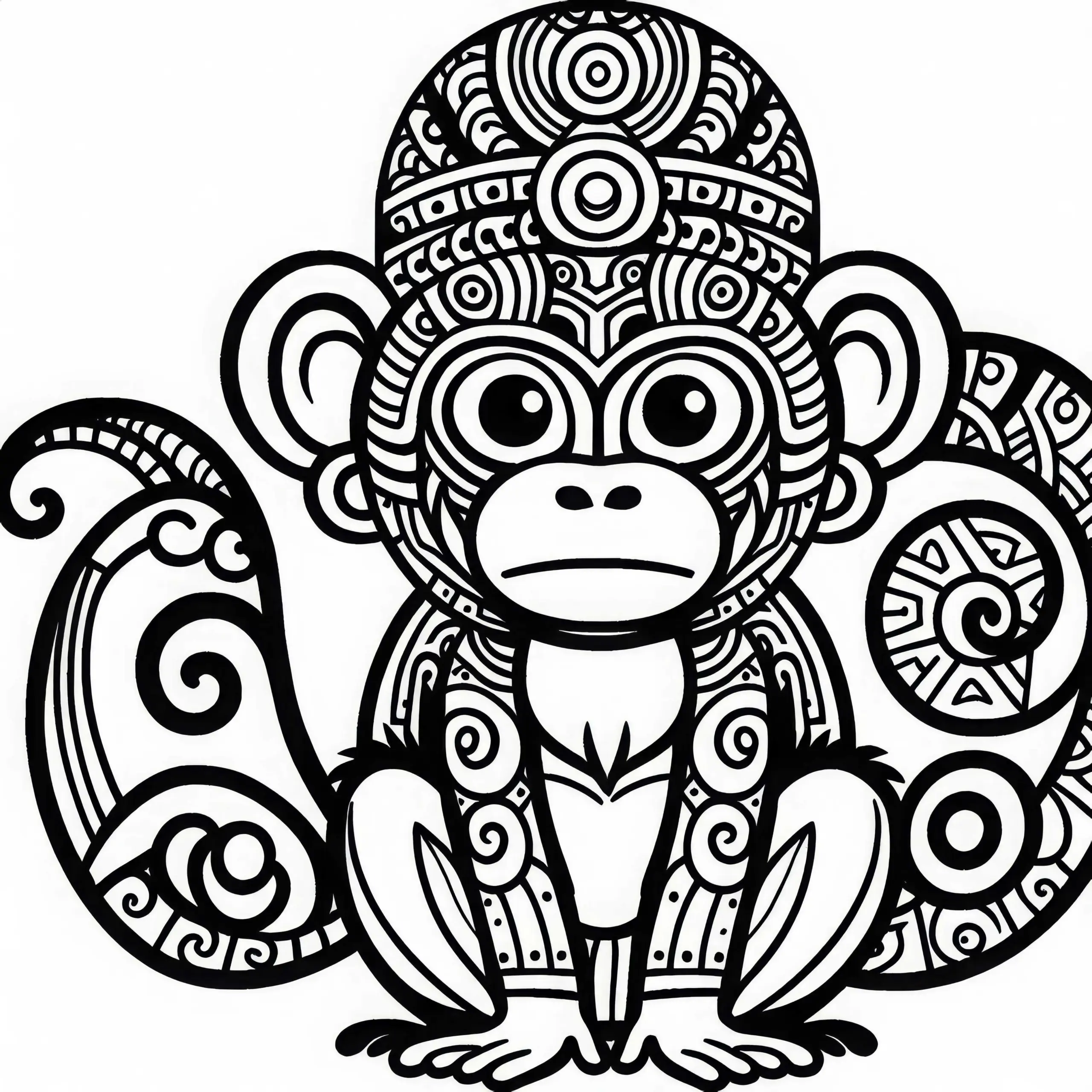 Chuen Affe Ausmalbild Sternzeichen Maya Gratis