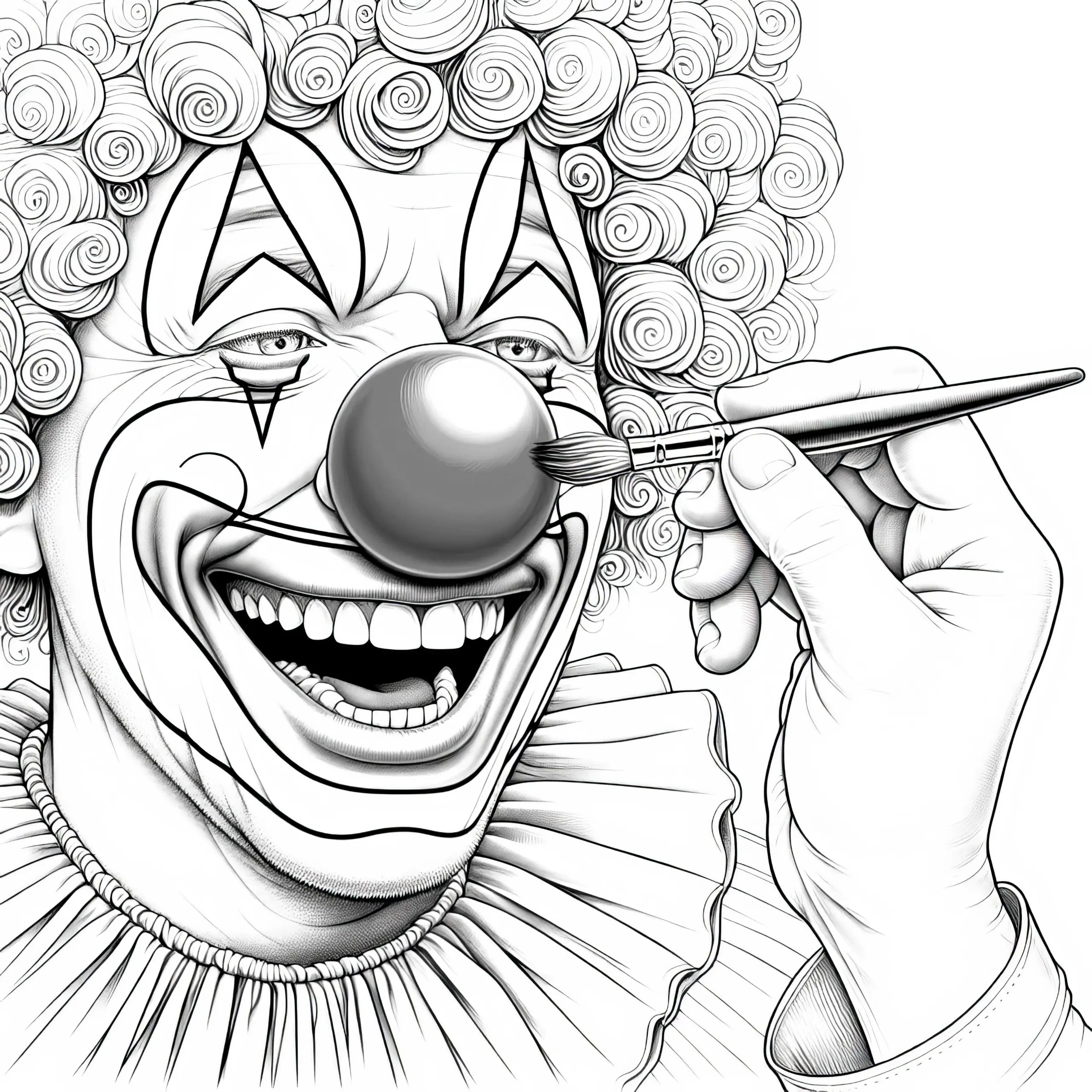Kostenloses Detailreiches Ausmalbild eines Clowns