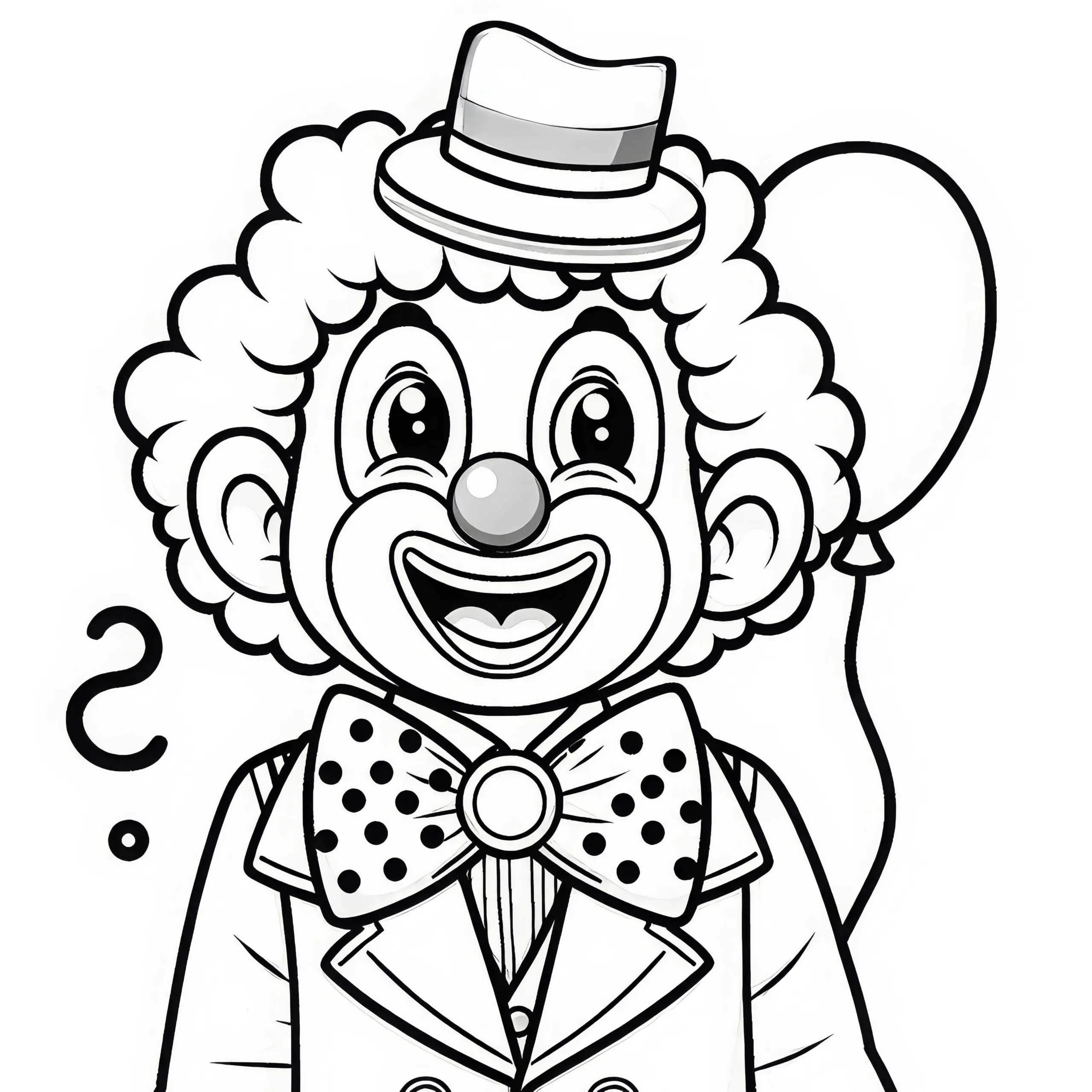 Clown Malvorlage Einfach Gratis (Ausmalbild)