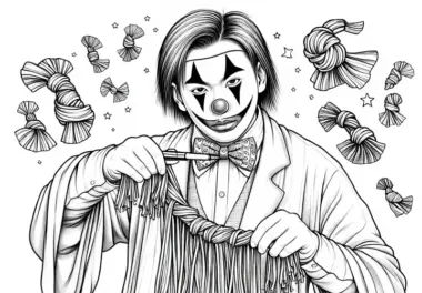 Clown zaubert Malvorlage detailreich kostenlos
