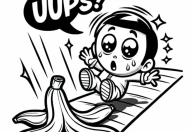 Comic Figur Rutscht Auf Bananenschale Aus – Malvorlage Gratis