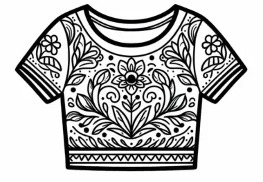 Crop-Top Malvorlage: Kostenlose Kleidung zum Ausmalen