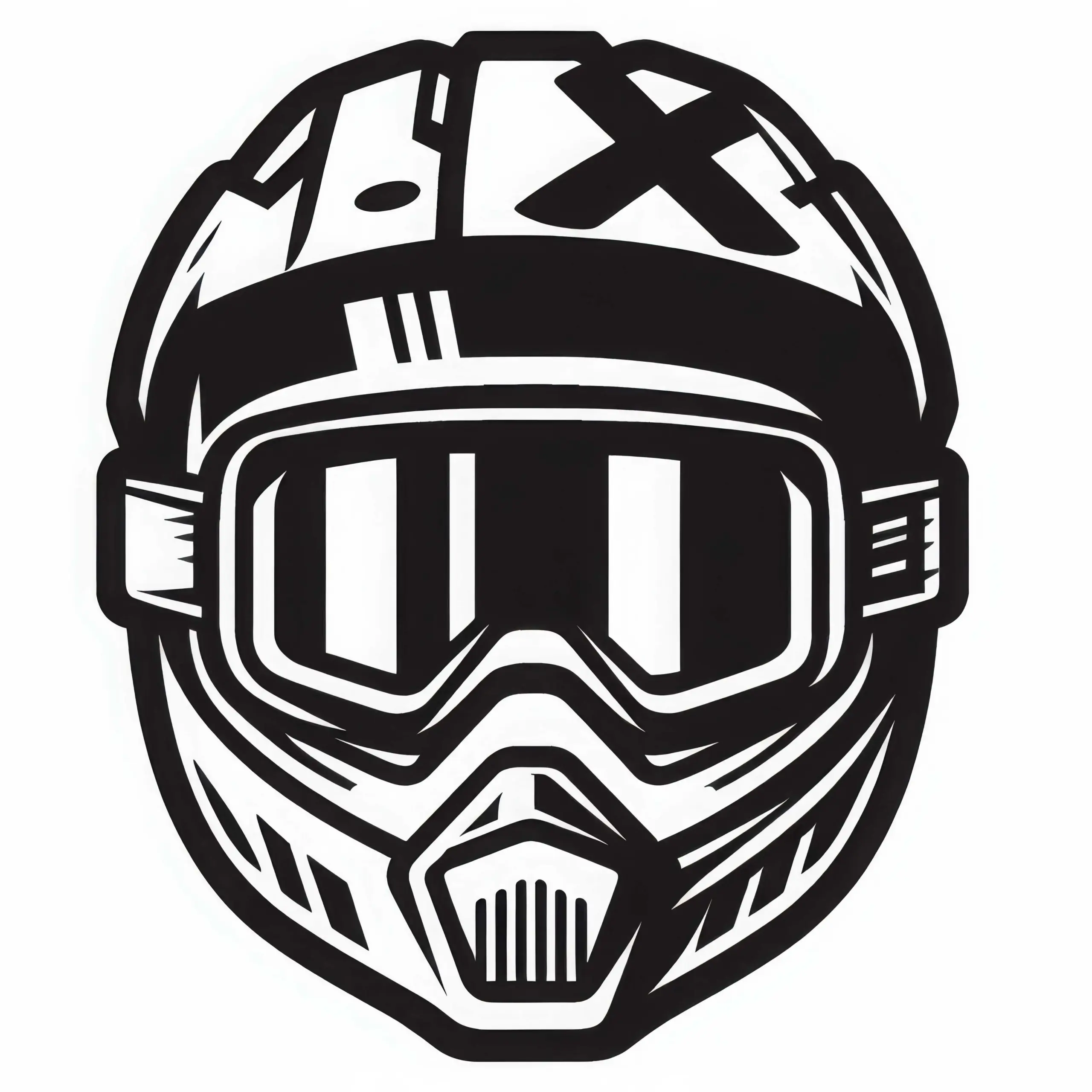 Crosshelm mit Visier für Motorradfahrer Malvorlage Kostenlos (Ausmalbild)
