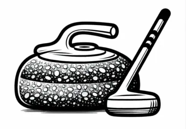 Curling-Stein aus Granit als Ausmalbild – Gratis Download