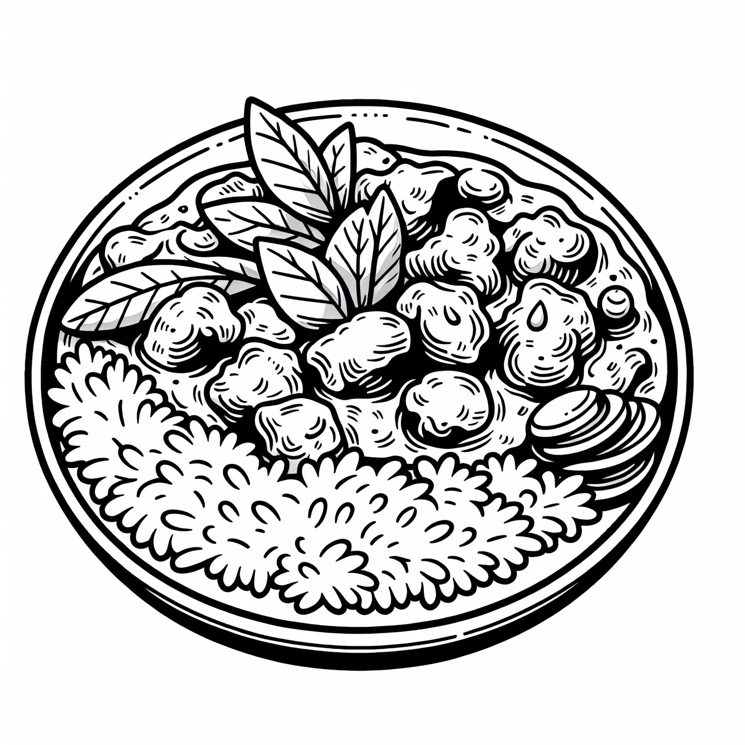 Curry als Hauptgericht Malvorlage Gratis (Ausmalbild)