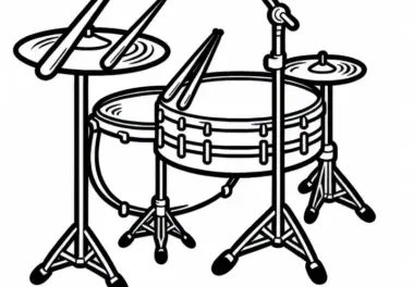 Cymbal Stand Beckenständer Ausmalbild für Schlaginstrumente Kostenlos