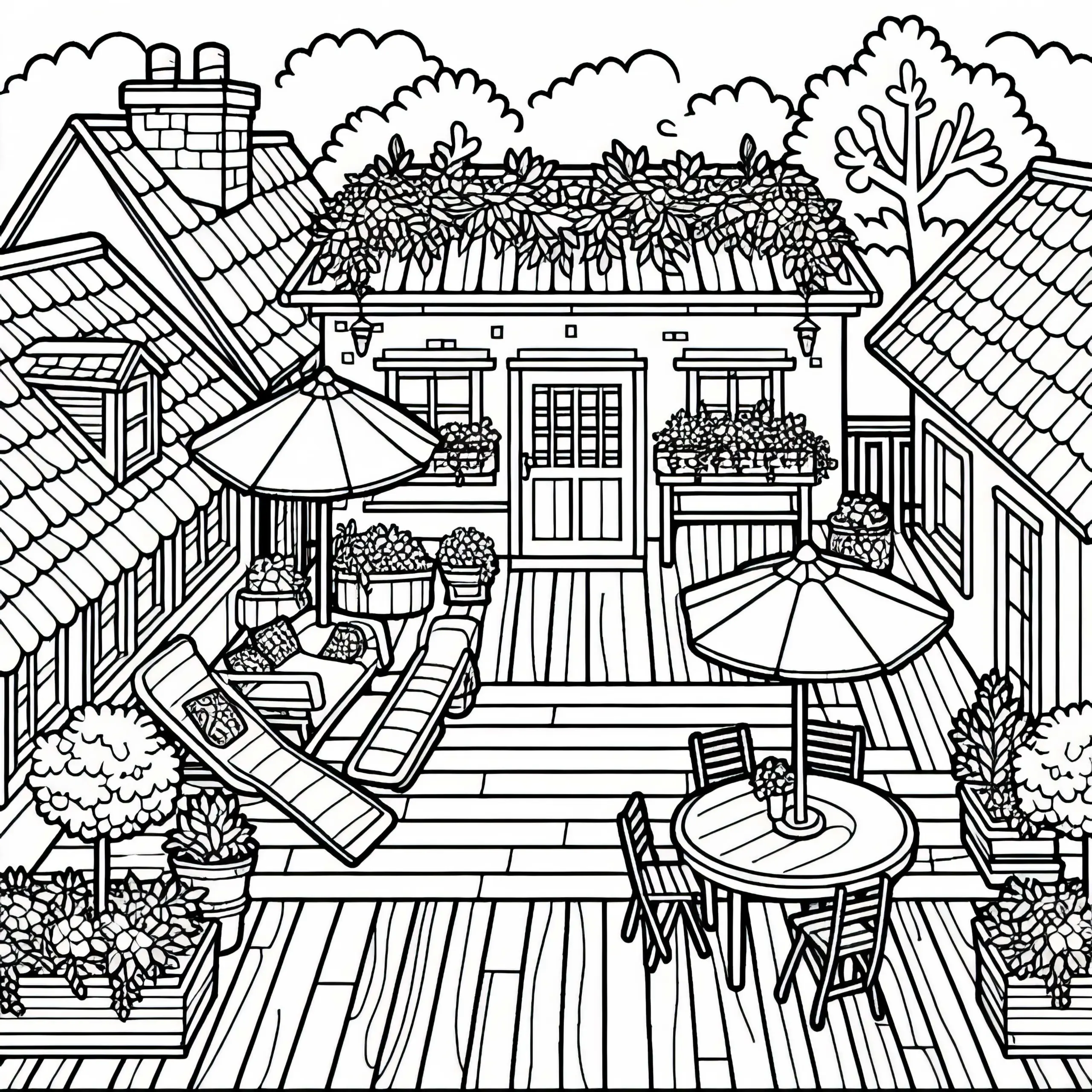 Dachterrasse Ausmalbild Kostenlos