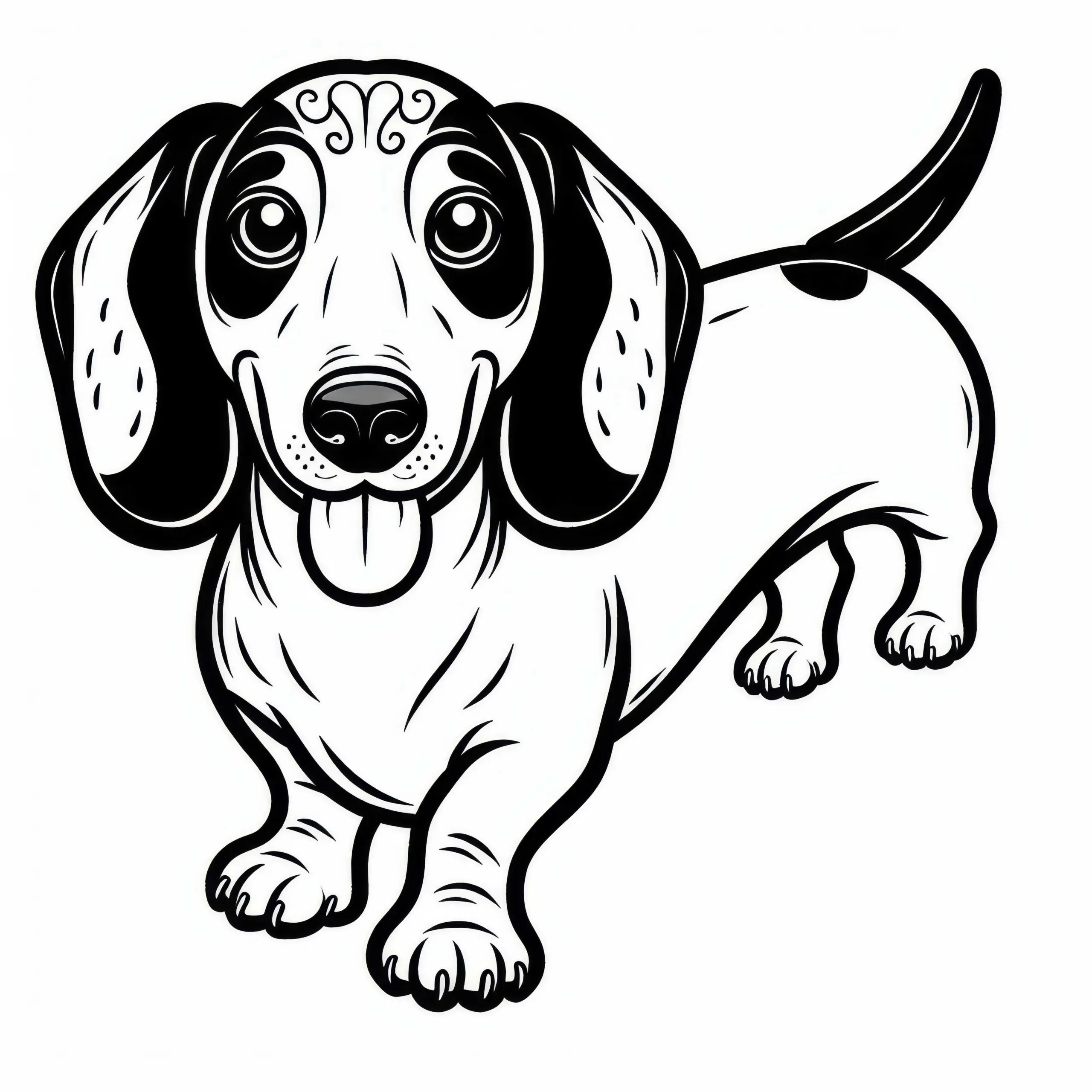 Dackel Teckel Malvorlage Hund Kostenlos (Ausmalbild)