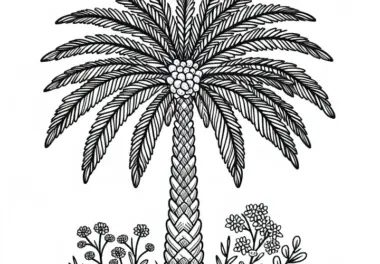Dattelpalme Phoenix dactylifera Malvorlage Kostenlos