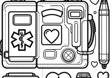 Defibrillator für Rettungssanitäter Malvorlage gratis