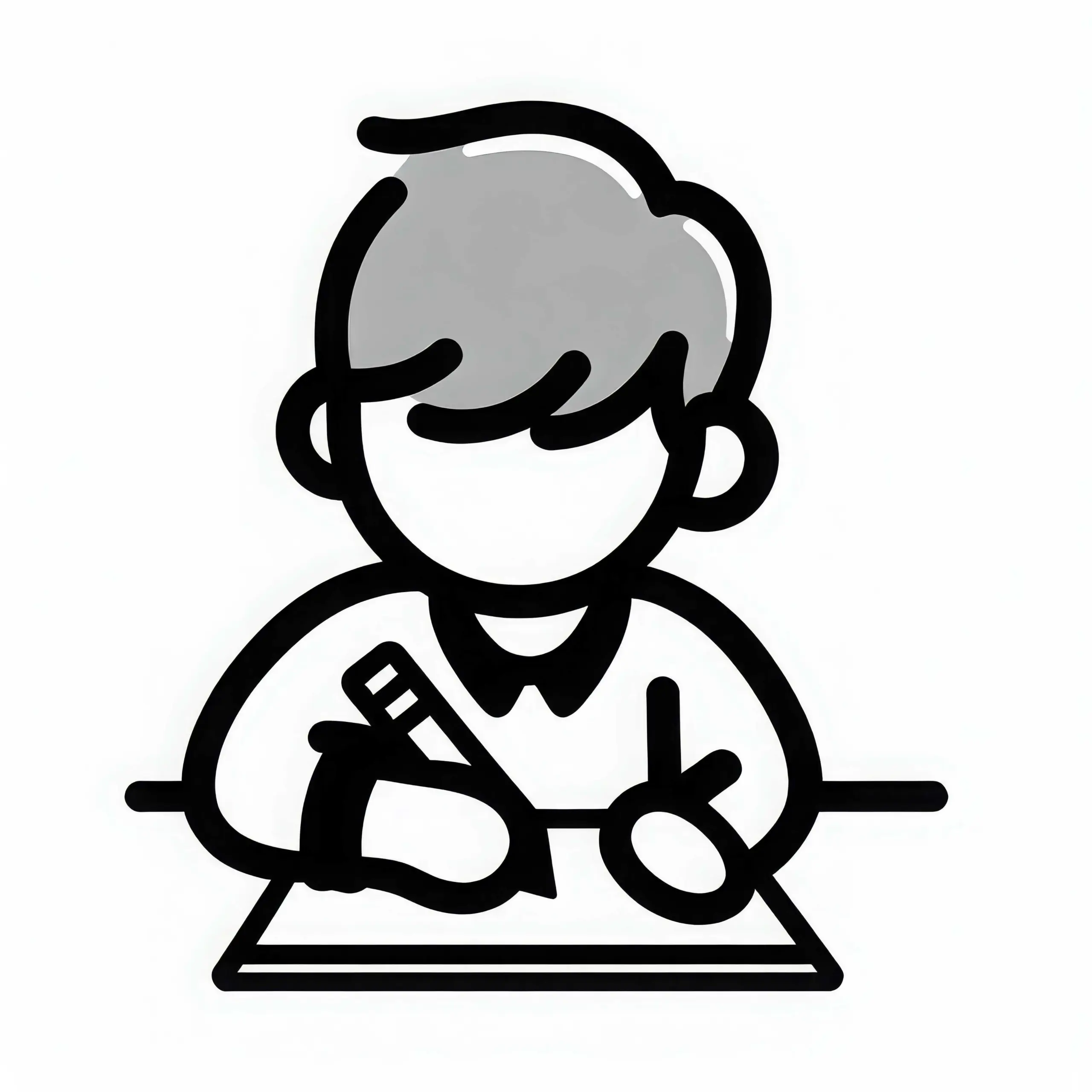 Designer zeichnet Skizze mit Bleistift – Malvorlage einfach kostenlos (Ausmalbild)
