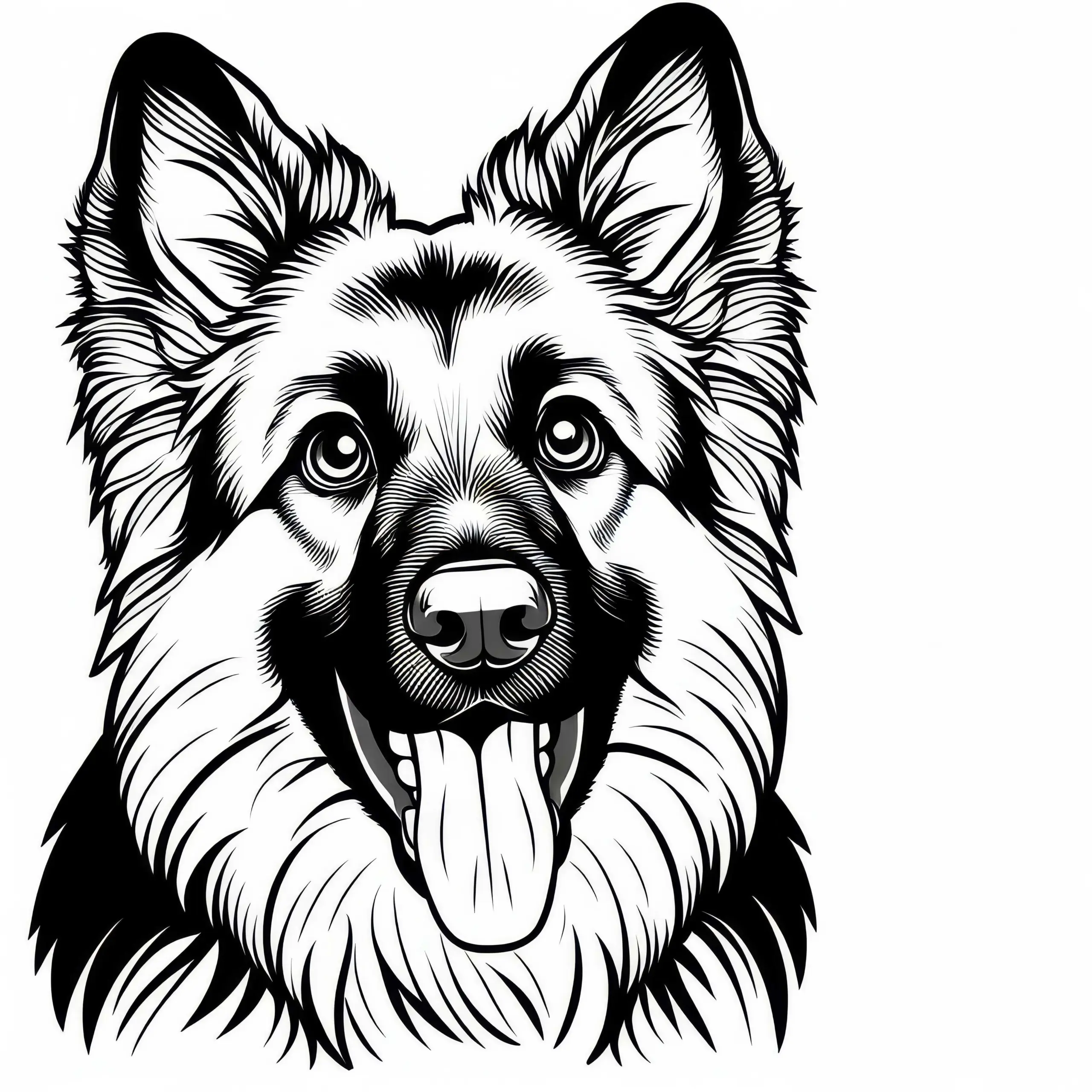 Deutscher Schäferhund Ausmalbild – Kostenloses Hundebild zum Ausmalen
