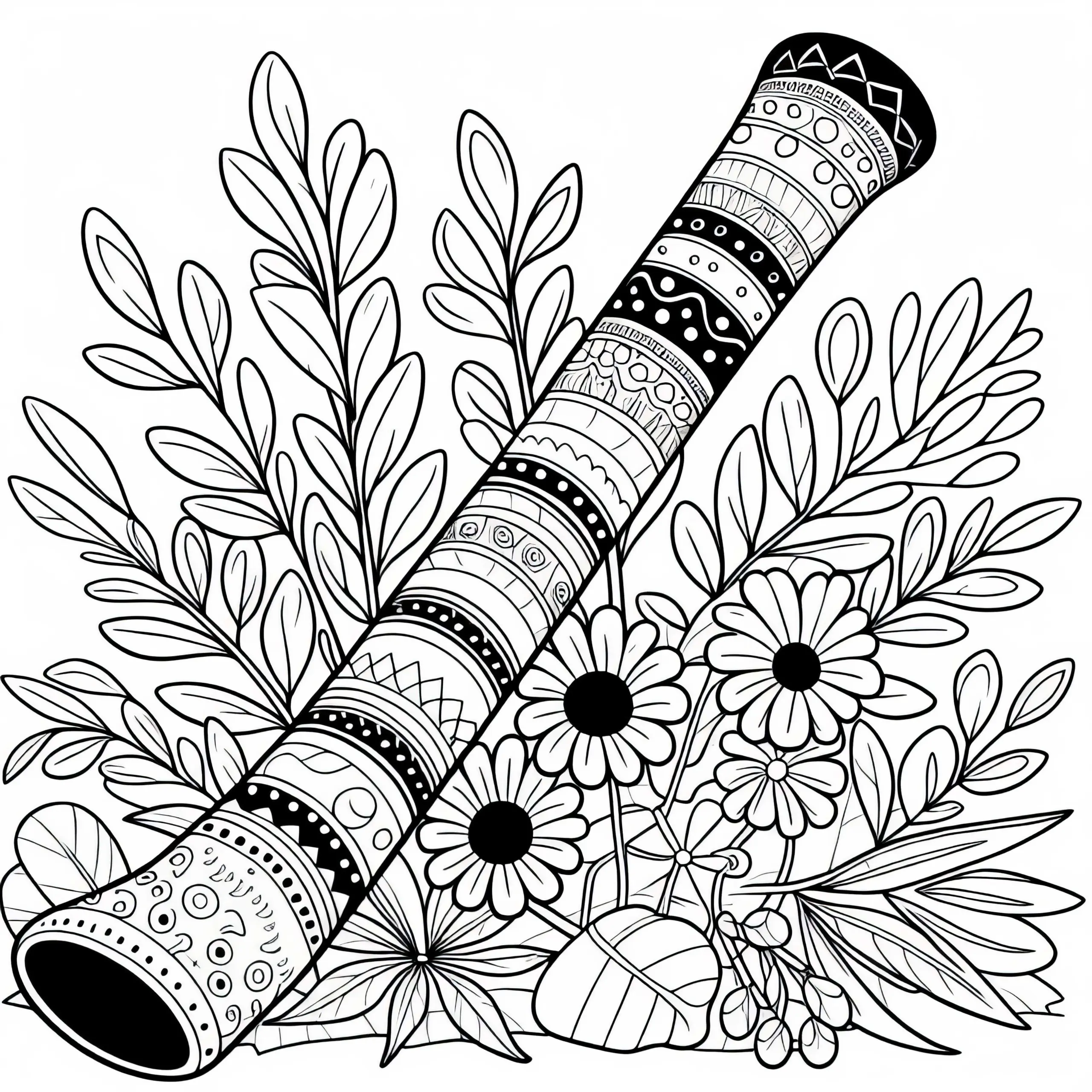 Didgeridoo Malvorlage für ein traditionelles Instrument – Kostenlos (Ausmalbild)