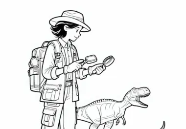 Dino-Forscher: kostenlose Ausmalbilder