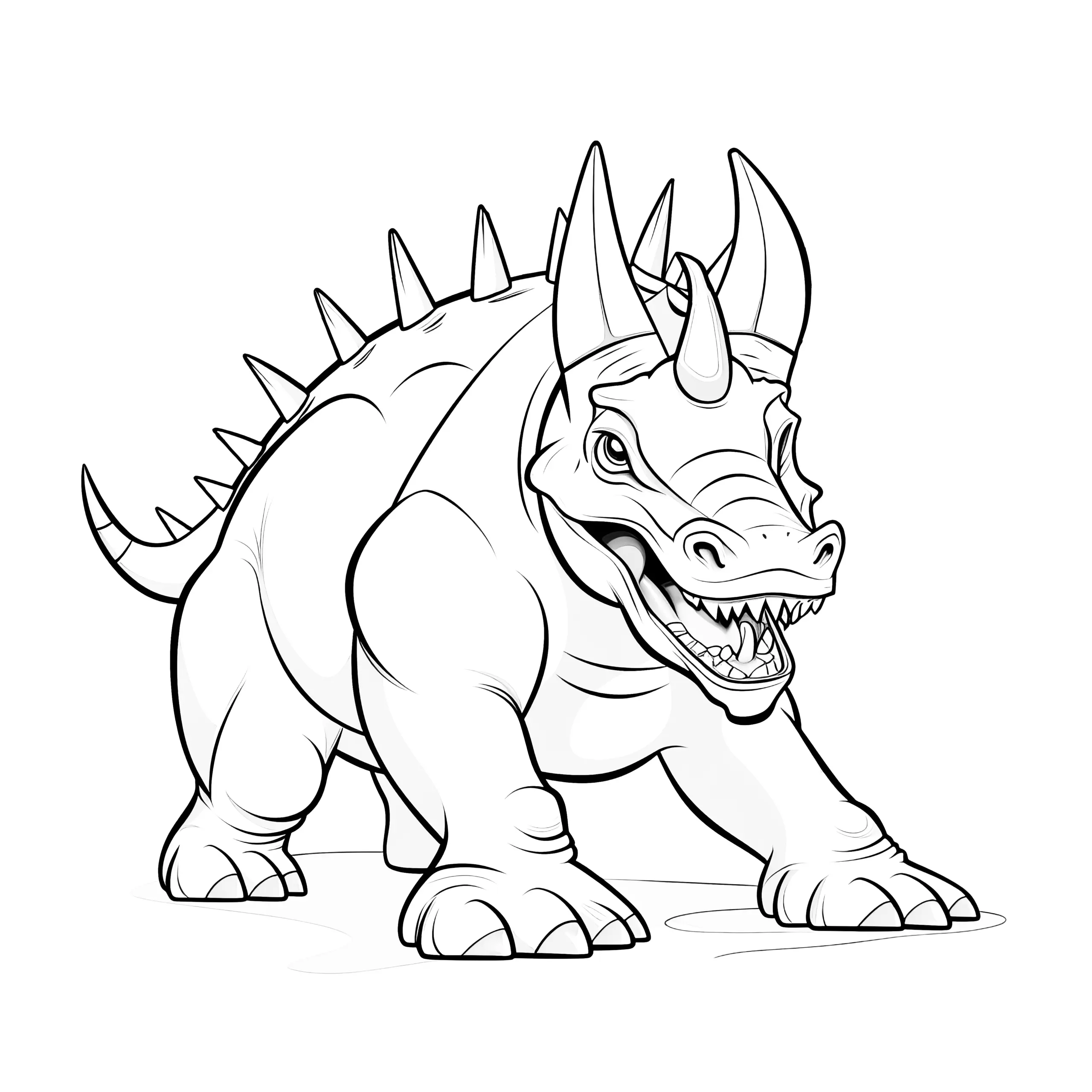 Brachialer Triceratops: kostenlose Malvorlage (Ausmalbild)