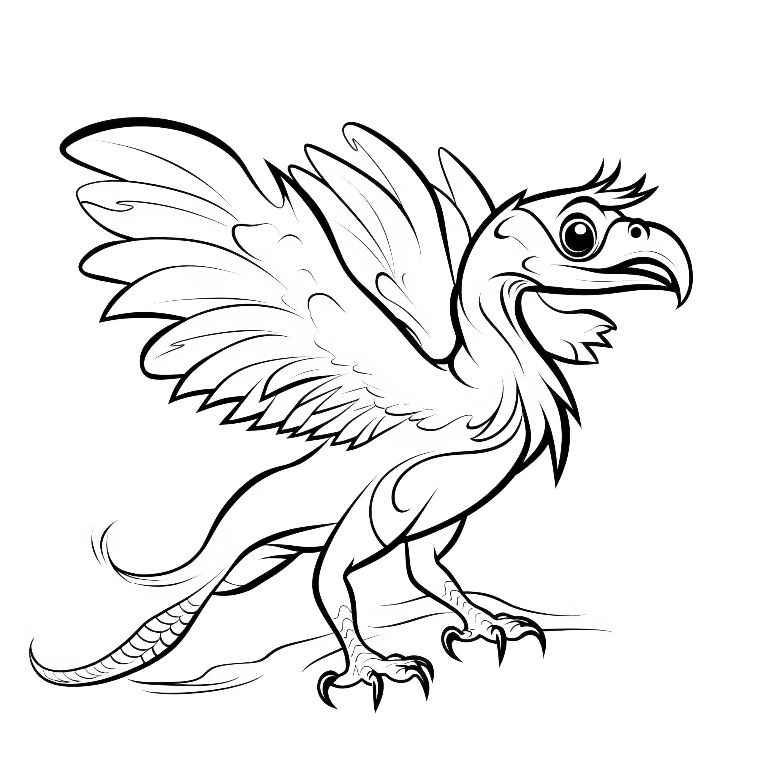 Flugdinosaurier beim Laufen – Ausmalbild