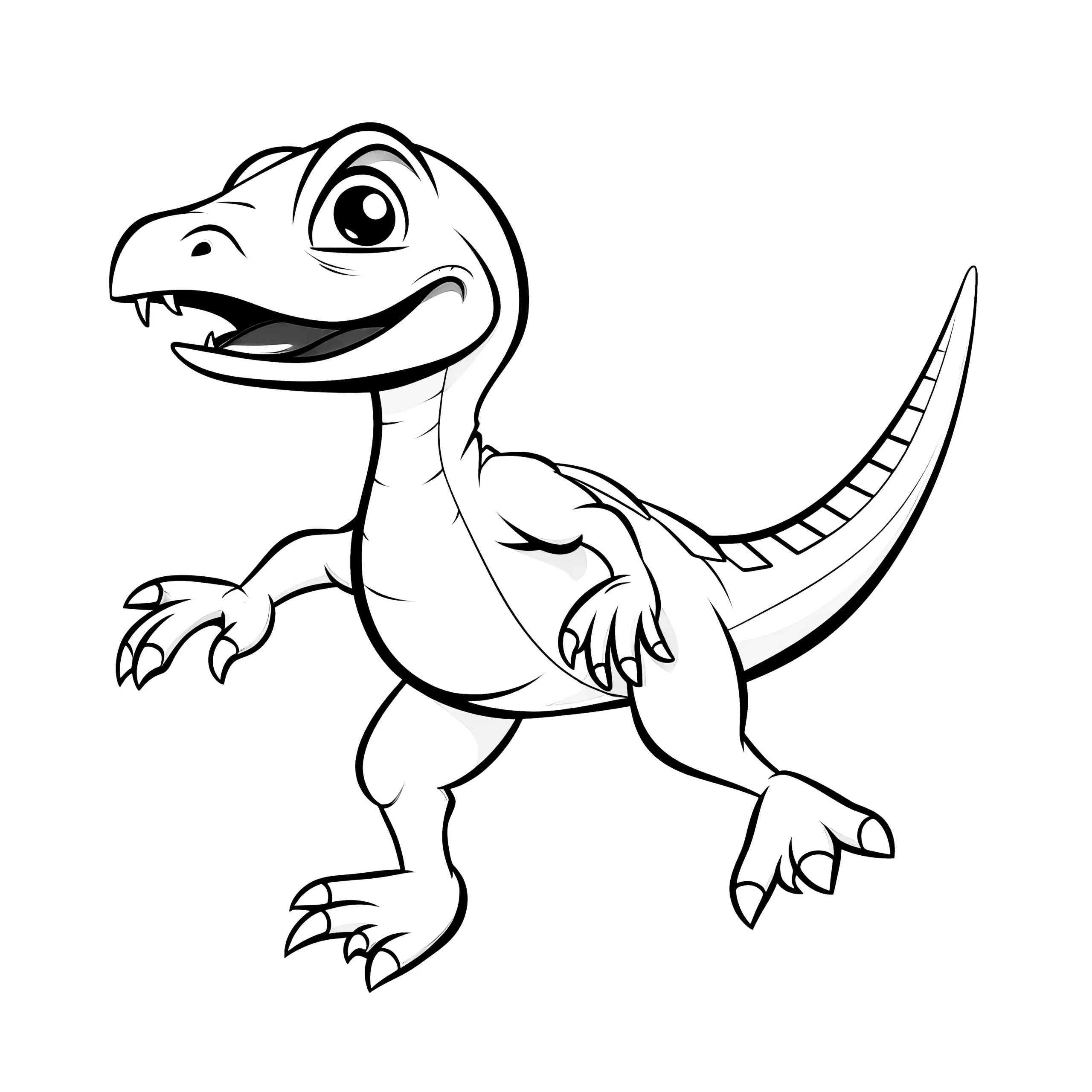 Dinosaurier beim Laufen: drucken und ausmalen (Ausmalbild)