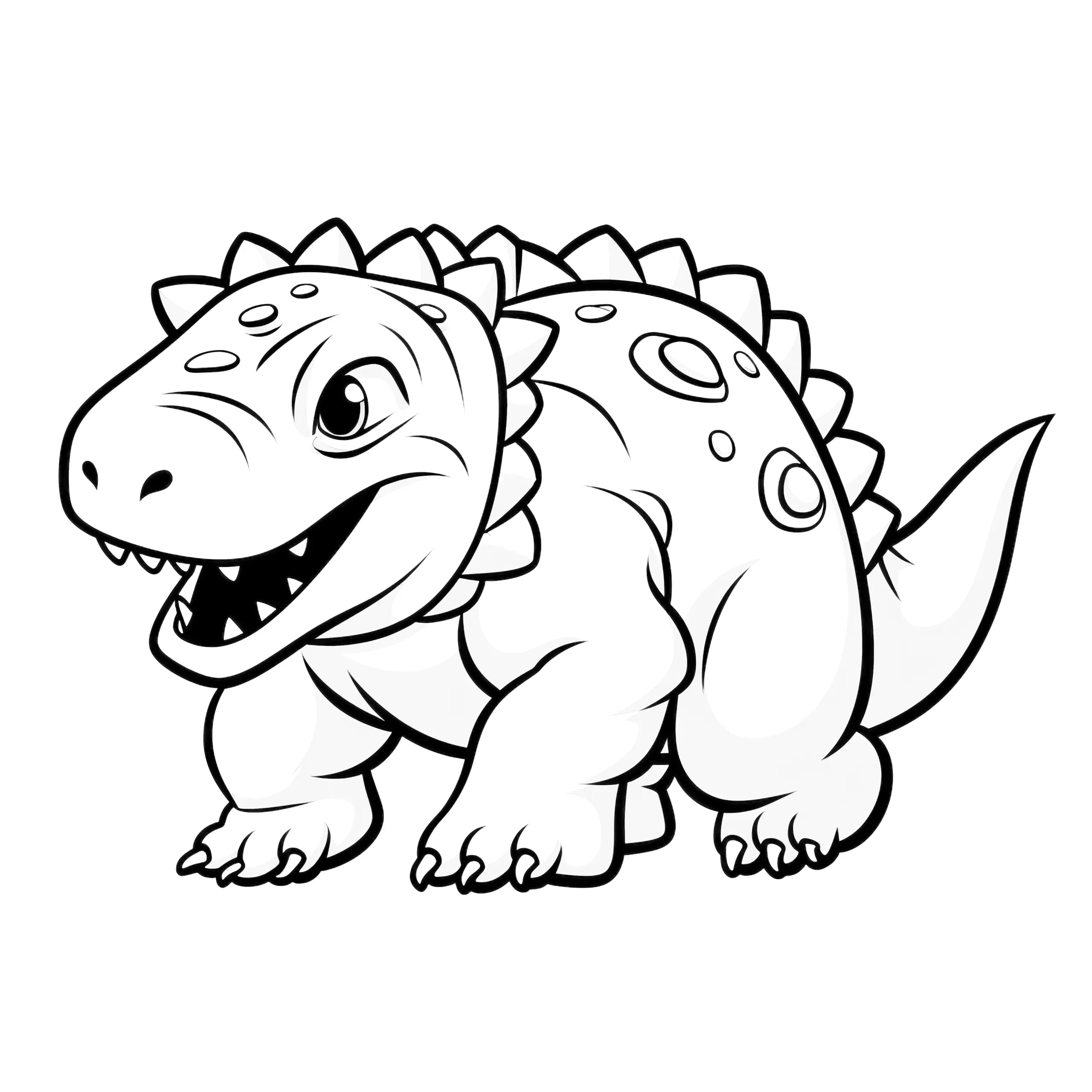 Dinosaurier beim Laufen ohne Hintergrund (Ausmalbild)
