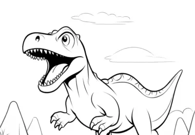 Dinos zum Ausmalen und Ausdrucken: Dinosaurier laufen