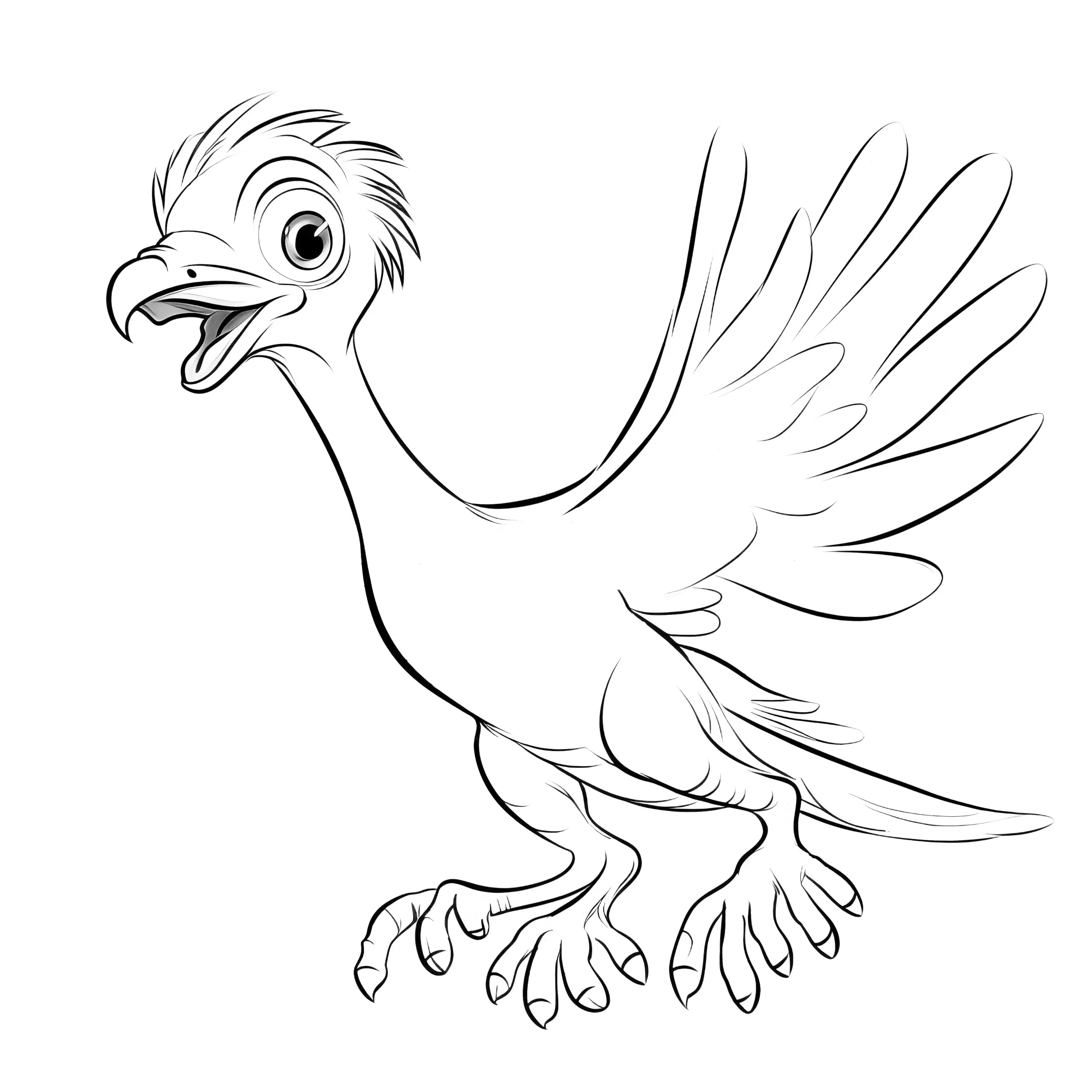Niedlicher Dinosaurier beim Fliegen: Ein Ausmalerlebnis für Jung und Alt (Ausmalbild)