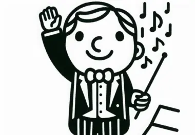 Dirigent begrüßt Publikum vor Konzert – Ausmalbild zum kostenlosen Download