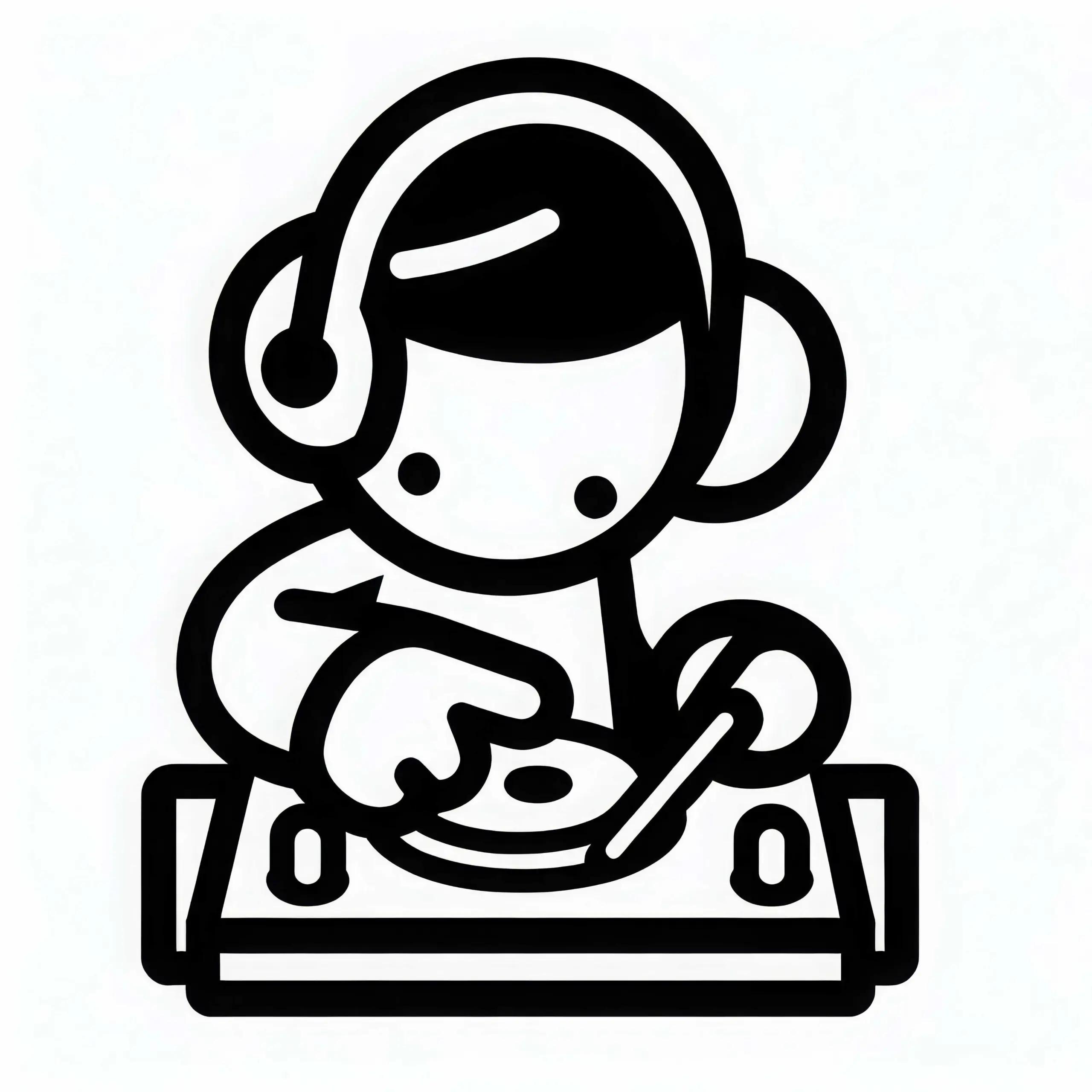 DJ Ausmalbild Einfach Kostenlos