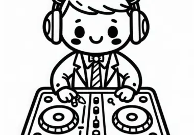DJ Pult Ausmalbild Gratis