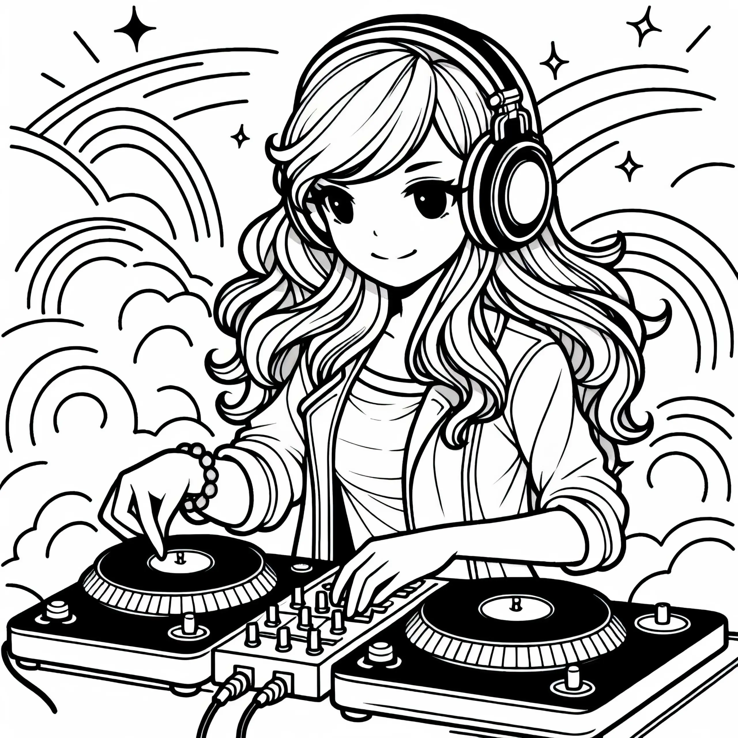 DJane Ausmalbild kostenlos – jetzt herunterladen!