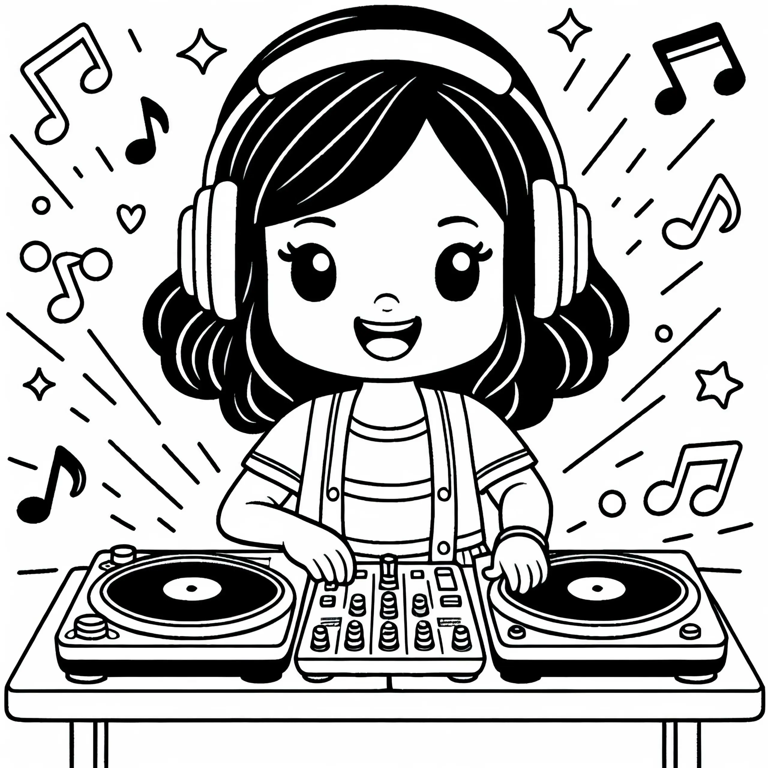Djing Malvorlage für Hobby – Kostenloses Ausmalbild