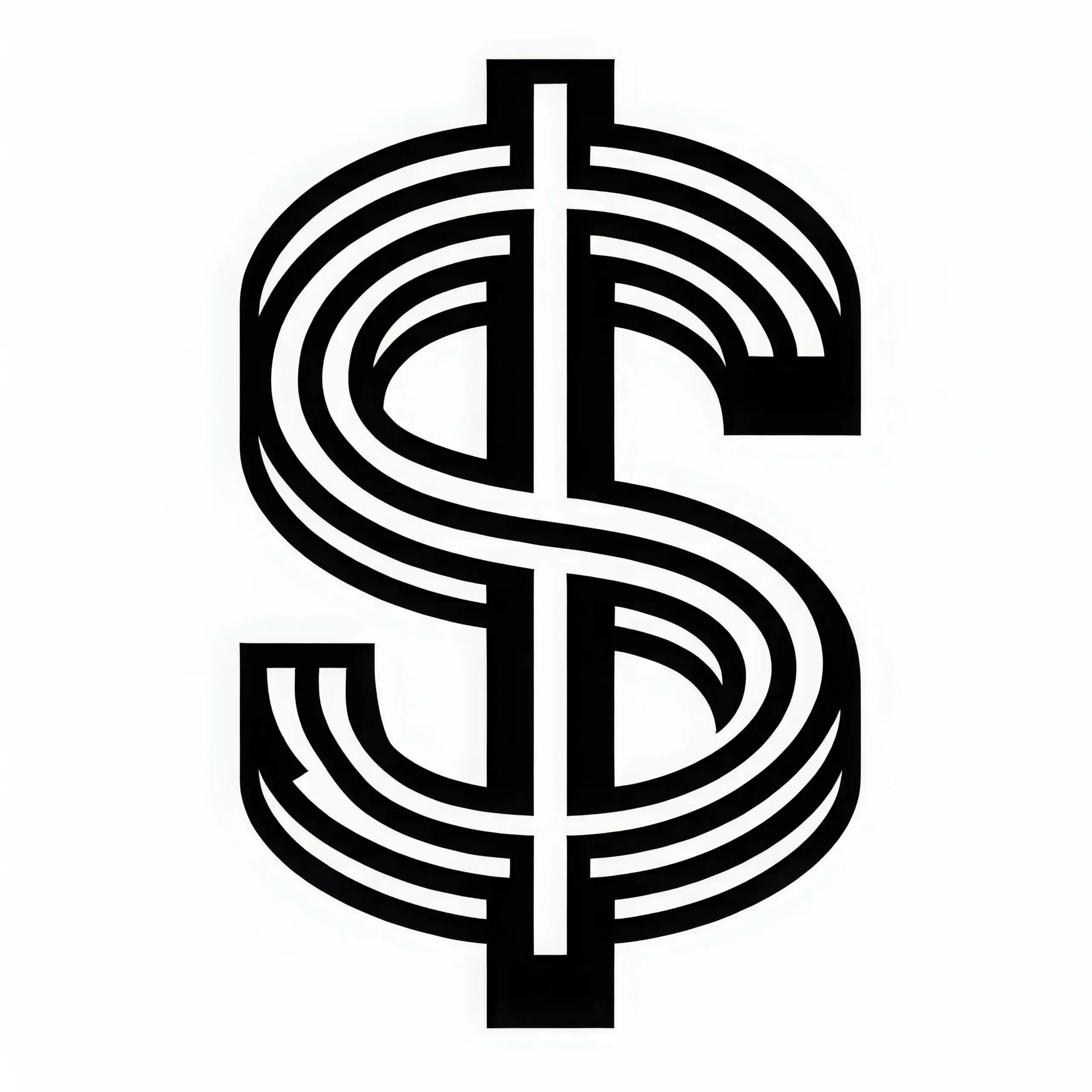 Dollar-Symbol Malvorlage Gratis (Ausmalbild)