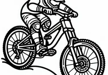 Downhill Mountainbike Malvorlage Gratis