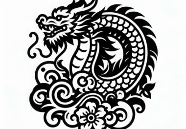 Chinesischer und Japanischer Drache Malvorlage fürs Tierkreiszeichen