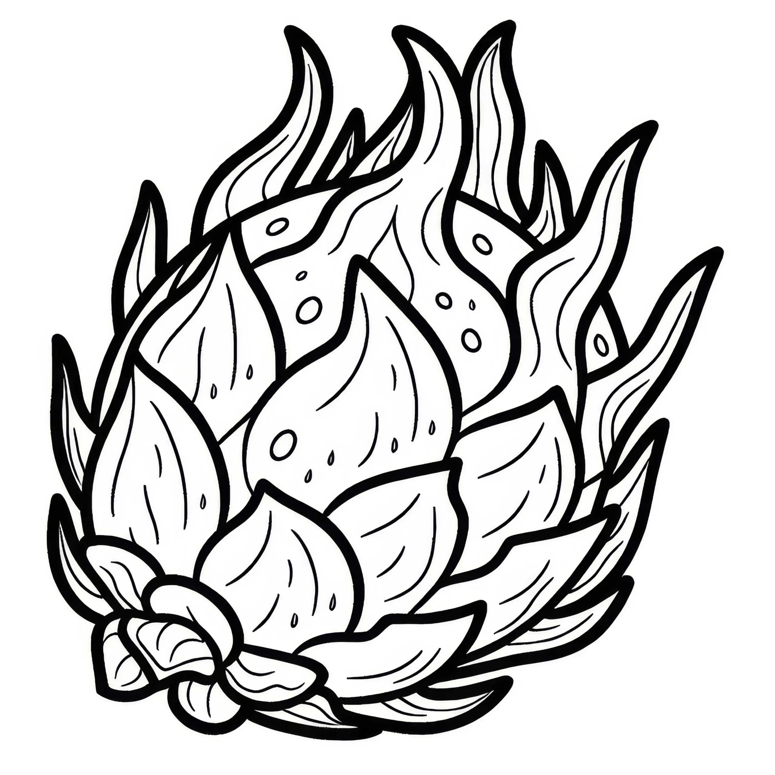 Drachenfrucht Pitahaya Ausmalbild Gratis