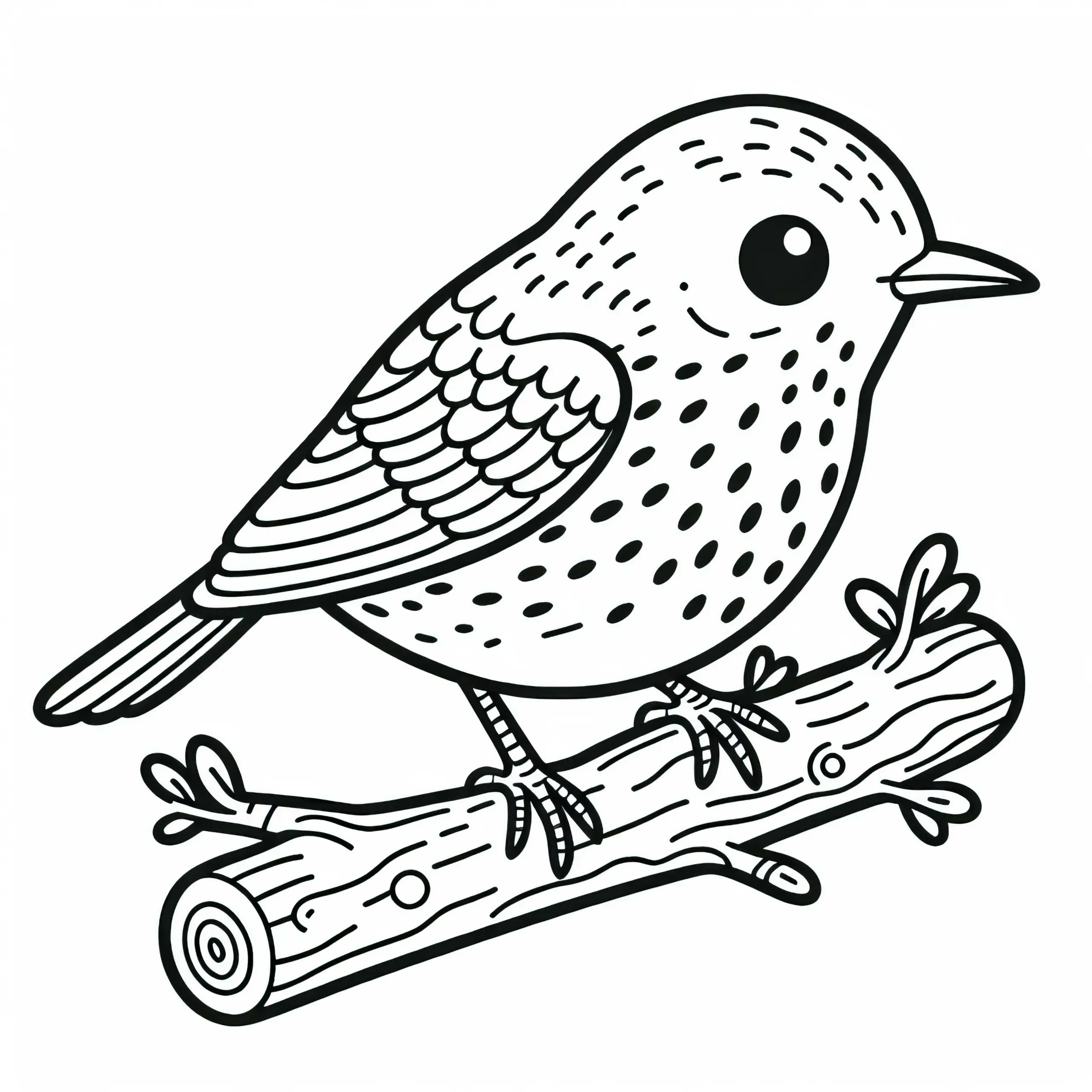 Drossel Singdrossel Vogel Europa Ausmalbild gratis