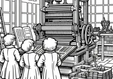 Die Entstehung des Buchdrucks: Ausmalbilder kostenlos ausmalen
